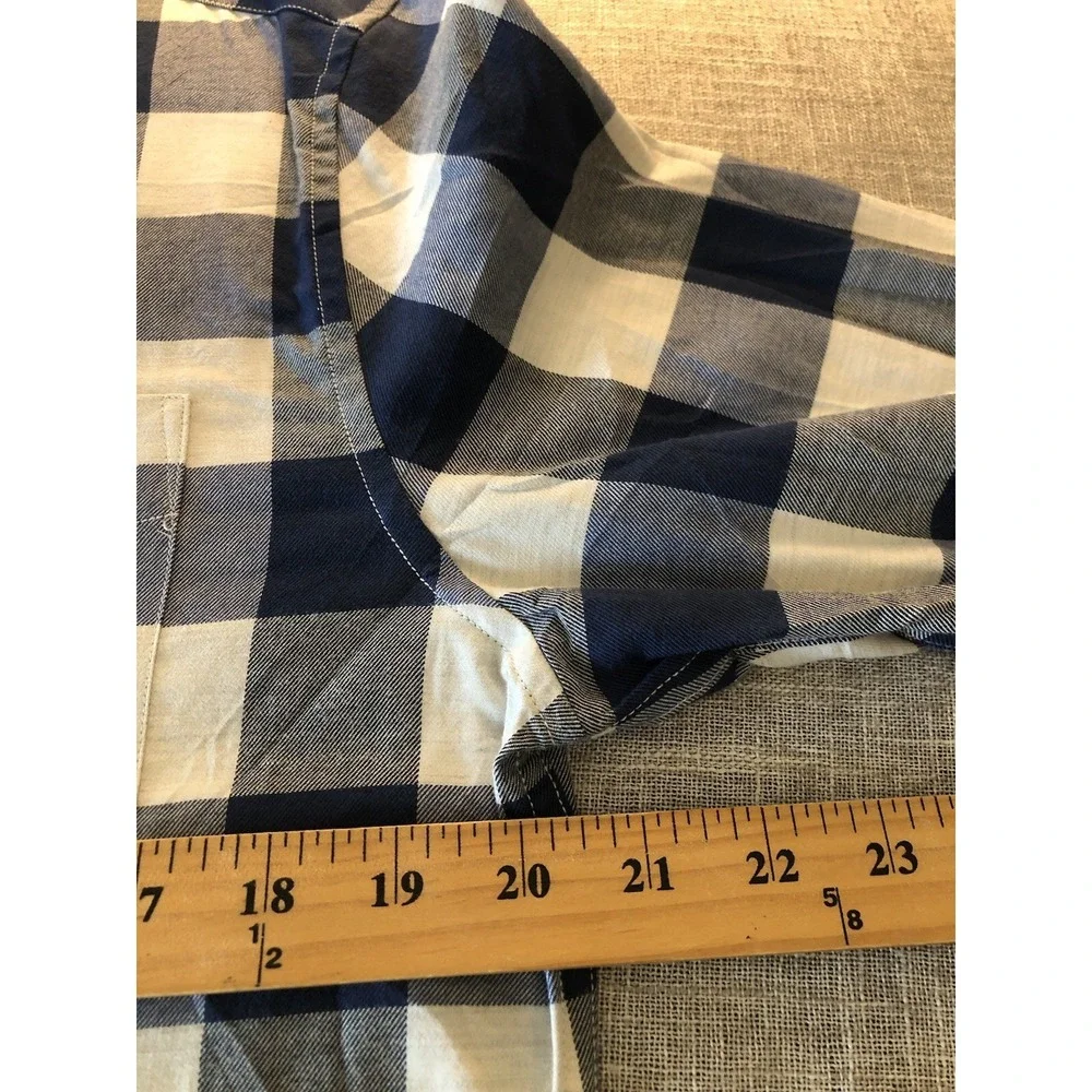 Banana Republic Shirt MT Blue Check Luxe Flannel Slim Fit New w Tags